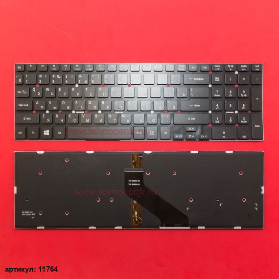 Клавиатура для ноутбука Acer 5755G, 5830, V3-551 черная с подсветкой