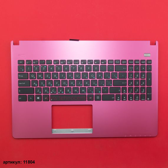 Клавиатура для ноутбука Asus X501, X501A черная с розовым топкейсом