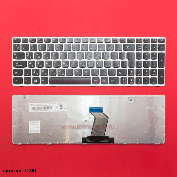 Клавиатура для ноутбука Lenovo B590, G580, V580 черная с белой рамкой