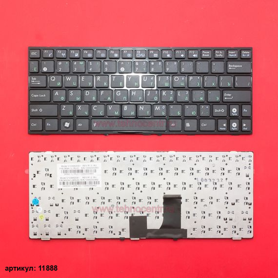 Клавиатура для ноутбука Asus Eee PC 1001P, 1001PX, 1005P черная с рамкой
