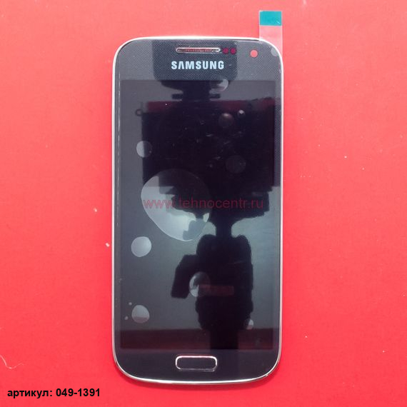 Дисплей в сборе с тачскрином для Samsung GT-i9190 черный с рамкой