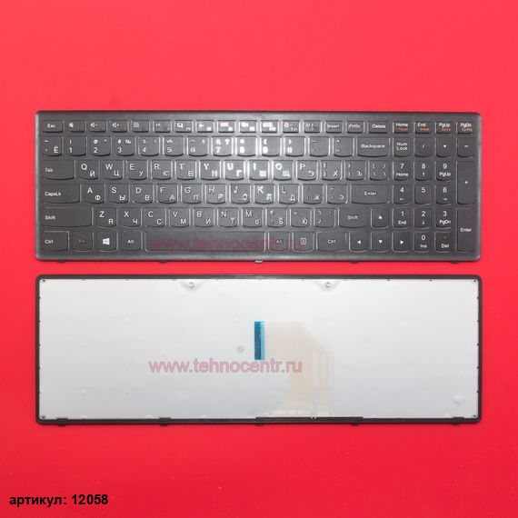 Клавиатура для ноутбука Lenovo P500, Z500 черная с черной рамкой