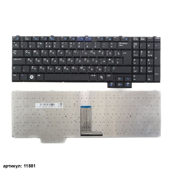 Клавиатура для ноутбука Samsung R610 черная, длинный шлейф