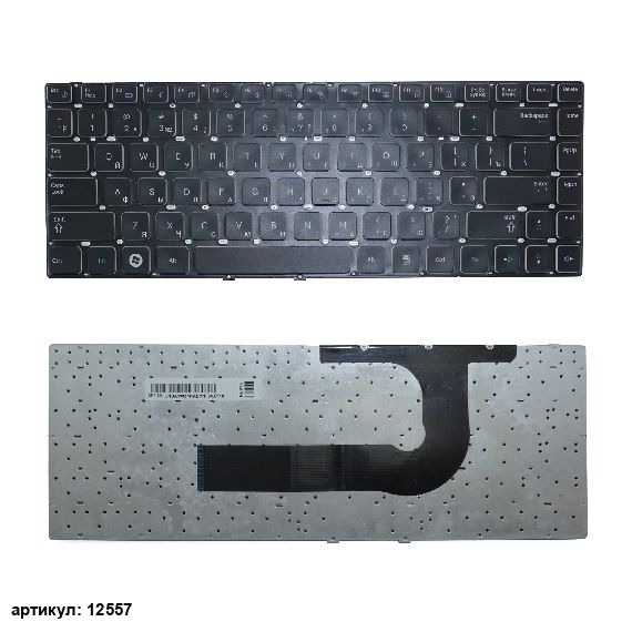 Клавиатура для ноутбука Samsung Q430, P330 черная с белым, без рамки