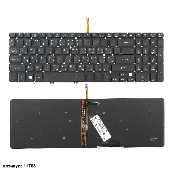 Клавиатура для ноутбука Acer V5-531, V5-551, V5-571 черная с подсветкой