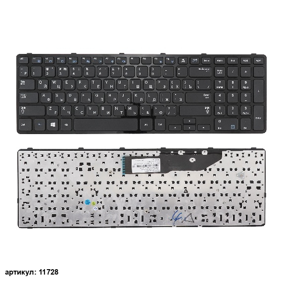Клавиатура для ноутбука Samsung NP350E7C черная с рамкой