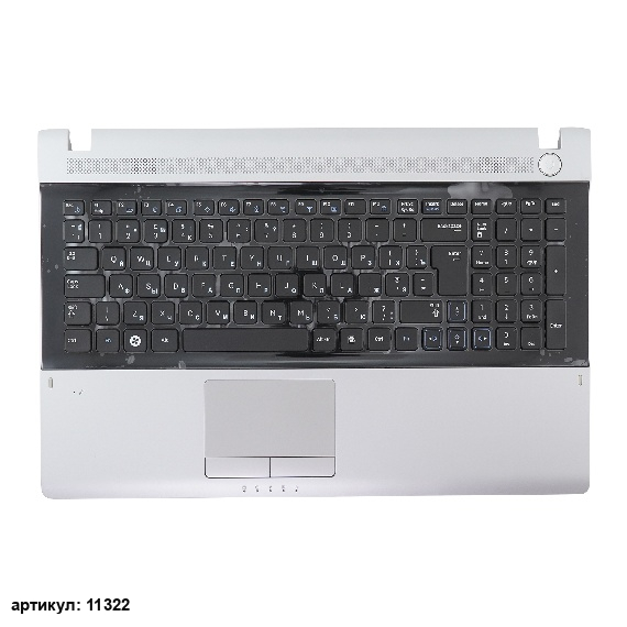 Клавиатура для ноутбука Samsung RV511 черная с серебристым топкейсом