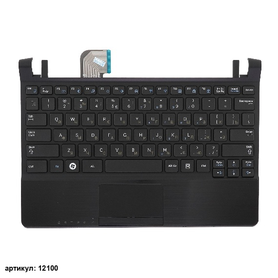 Клавиатура для ноутбука Samsung N350 черная с топкейсом