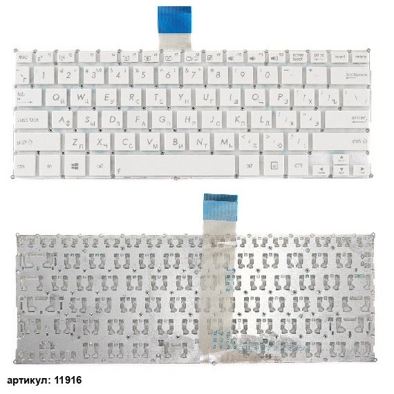 Клавиатура для ноутбука Asus F200CA, F200LA, F200MA белая