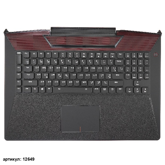 Клавиатура для ноутбука Lenovo Y910-17ISK чёрная с черным топкейсом