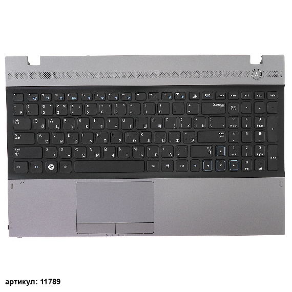 Клавиатура для ноутбука Samsung NP300V5A черная с черно-серым топкейсом